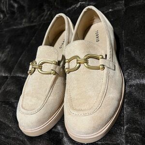 Torrid Women’s  Tan Loafers with Gold Detail